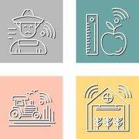 Farmer and Measure and Measure Icon vector