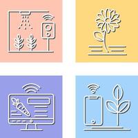 Smart Farm and Flowers Icon vector