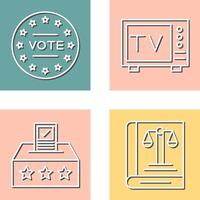 votar y televisión icono vector