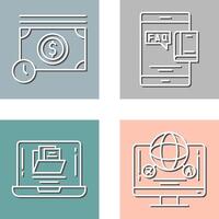 Time is Mony and Faq Icon vector