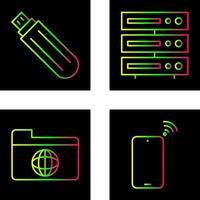 usb drive and server Icon vector