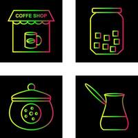 Coffee Shop And sugar Bottle Icon vector