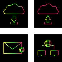 download from cloud upload to cloud Icon vector