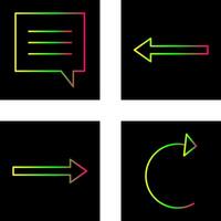 single chat bubble and left arrow Icon vector