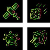 satelite and asteroid Icon vector