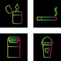 lighter and lit cigarette Icon vector