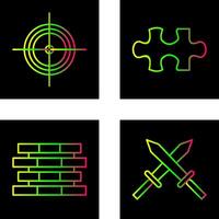 Target and Puzzle Piece Icon vector