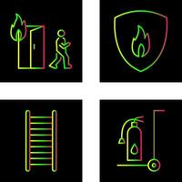 running from fire and fire shield Icon vector