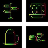 letrero y café máquina icono vector