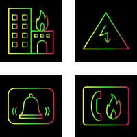 ardiente edificio y electricidad peligro icono vector