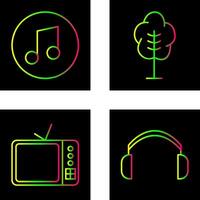 Music Player and Tree Icon vector