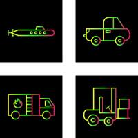 Submarine and Pickup Icon vector