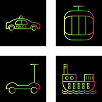 Police Car and Cable Car Icon vector