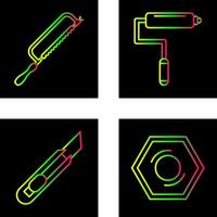 Hacksaw and Paint Roller Icon vector