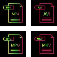 MP4 and AVI Icon vector