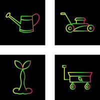 Watering tool and Lawn Mower Icon vector