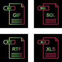 GIF and SQL Icon vector