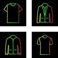 Plain T Shirt and Stylish Jacket Icon vector