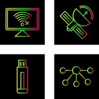 Disconnected Network and Satellite Icon vector