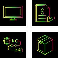 Monitor and Invoice Icon vector