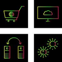 global shopping and cloud sysytem Icon vector