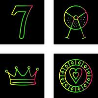 number sevens and lottery machine Icon vector