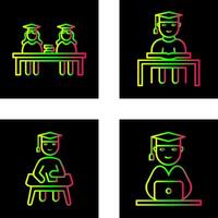 Combined Study and Studying on Desk Icon vector