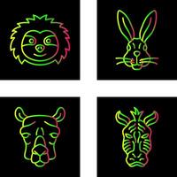 Sloth and Rabbit Icon vector