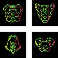 Bulldog and leopard Icon vector