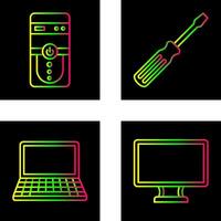 Cpu and Screw driver Icon vector