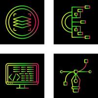Layers and Flowchart Icon vector