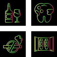 vino y caries icono vector