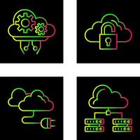 Cloud Comuting and Lock Icon vector