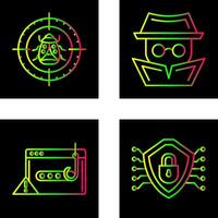 Bug Target and Hacker Icon vector