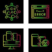 virus y error código icono vector