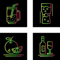 cóctel y medio litro de cerveza icono vector