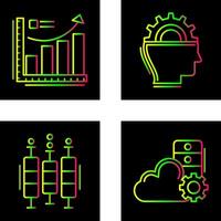 Growth Chart and Machine Learning Icon vector
