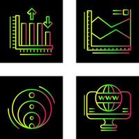 Spline Chart and Bar Graph Icon vector