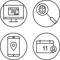internet ads and intelligent search Icon vector