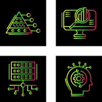 Pyramid Graph and Search Icon vector