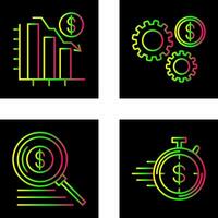 Chart Down and Settings Icon vector