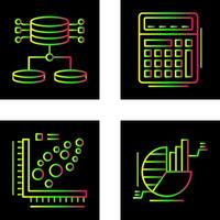 Structured Data and Calculator Icon vector