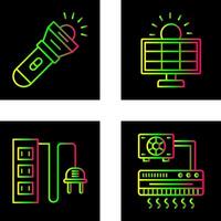 Flashlight and Solar Icon vector