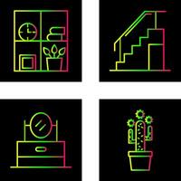 Bookshelf and Stairs Icon vector