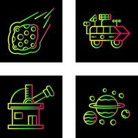 meteroite and moon rover Icon vector