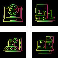 24 hours and forklift Icon vector