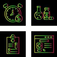 reloj y prueba tubo icono vector