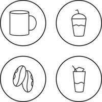 café jarra y frapé icono vector