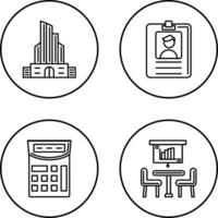 Id Card and Office Building Icon vector