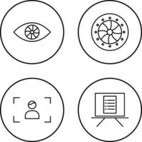 eye and optical diaphram Icon vector